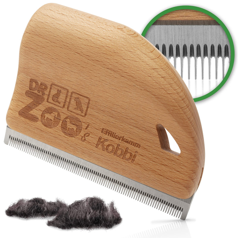 DR Zoo thinning comb Kobbi - the ideal dog brush for changing fur on long hair and undercoat - grooming for small, large and medium dogs - PawsPlanet Australia