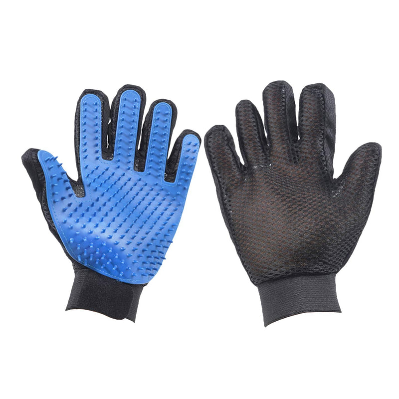 Merauno® Grooming Glove Pet Hair Remover Brush Massage Grooming Glove Dog Cat Massage Effect & Top Hair Protection (Blue, 2 Gloves (One Pair)) Blue 2 Gloves (One Pair) - PawsPlanet Australia