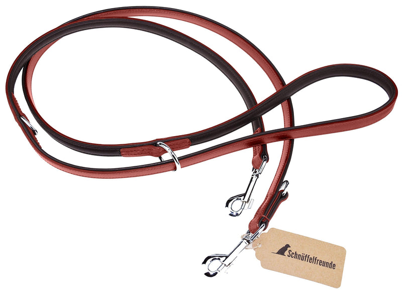 Schnüffelfreunde dog leash made of leather - training leash - leather leash for the dog - leash 3-way adjustable, for all dogs (230cm, red) 230cm - PawsPlanet Australia