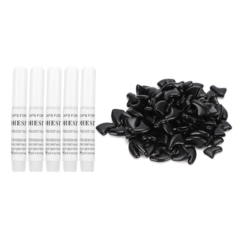 Viccilley Cat Nail Cover 100PCS Soft Pet Cat Nail Cap Cover Safe Scratch-Resistant Dog Paw Claw Protector Covers(M-Black) M Black - PawsPlanet Australia