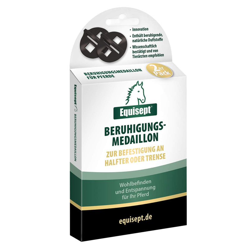 Equisept Calming Medallion Pack of 2 Innovative solution for calming horses With valerian & lavender Easy to attach to halter or bridle Naturally calming effect for up to 4 weeks - PawsPlanet Australia
