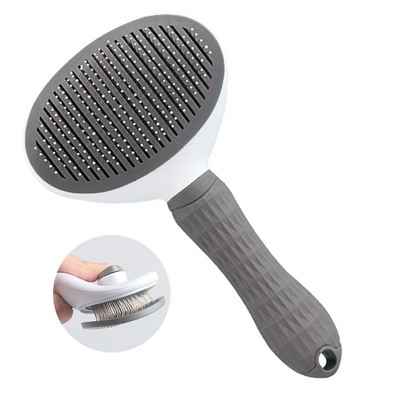 Pet Cat Brush Dog Brush Short Hair Grooming Brush Undercoat Cat Brush Fine Hair Soft Brush Automatic Hair Removal Comb with One Button Cleaning - PawsPlanet Australia