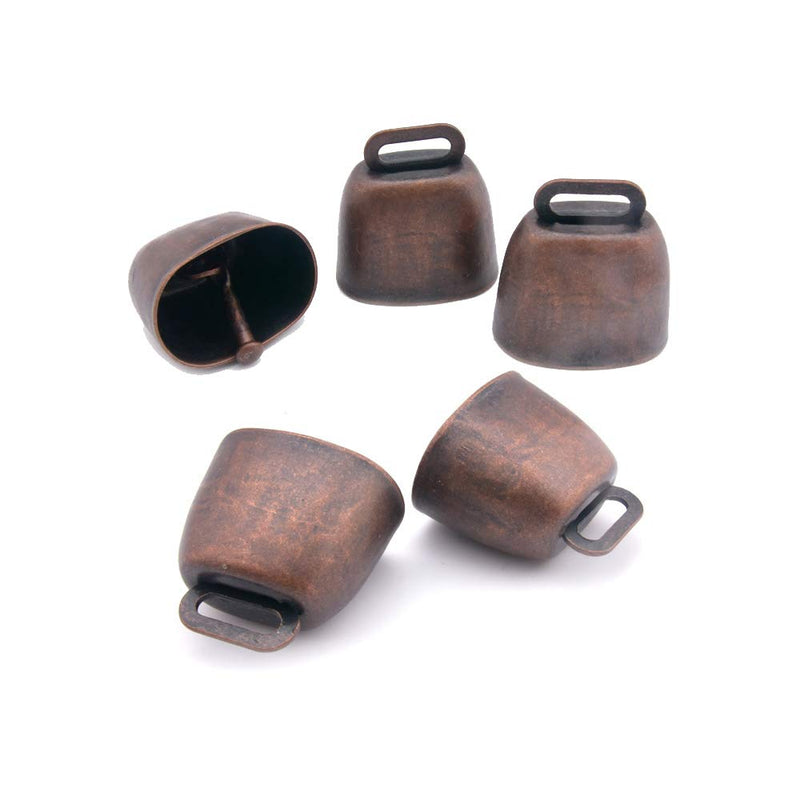 Copper Dog Bells, Metal Copper Bells, Copper Bells, Small Brass Bells, for Cow, Horse, Sheep, Cat, Small Pets, Anti-Theft, Pack of 5 Red Bronze - PawsPlanet Australia