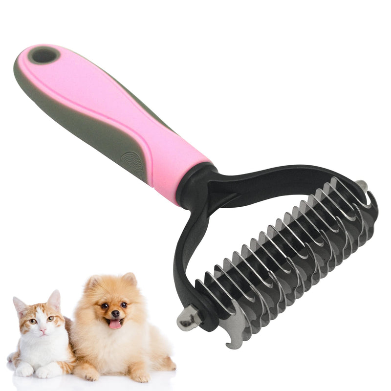 JJQHYC Undercoat Brush Dogs Cats Long Hair Grooming Tools Rake Comb Dog Brush Removes undercoat and tangles - PawsPlanet Australia