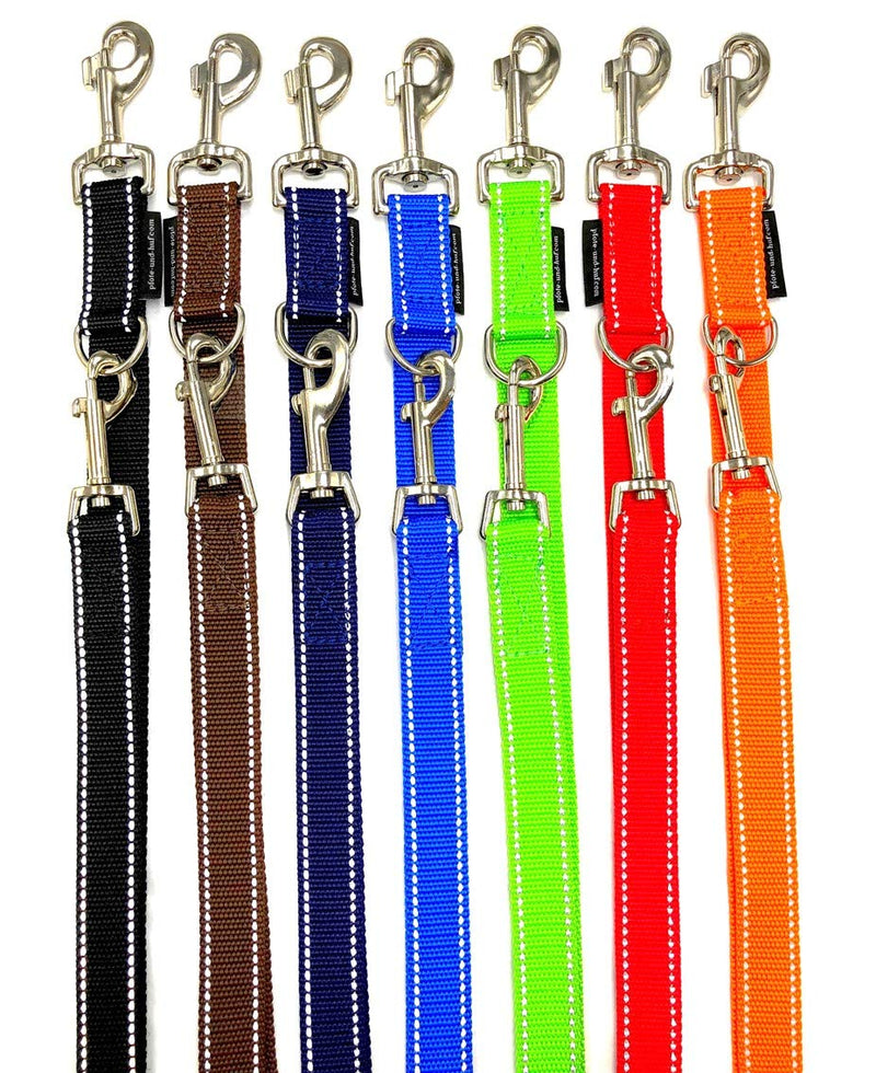 Dog leash reflective large dogs double leash 2m / 2.40m / 2.80m / 3.50m / 5m adjustable Made IN Germany (red 25mm, 2.40m) red 25mm - PawsPlanet Australia