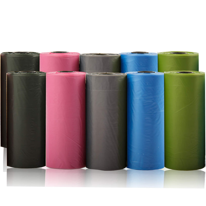 Colorful Dog Poop Bags 10 Rolls Total 150 Bags for Dogs and Pets Colors - PawsPlanet Australia