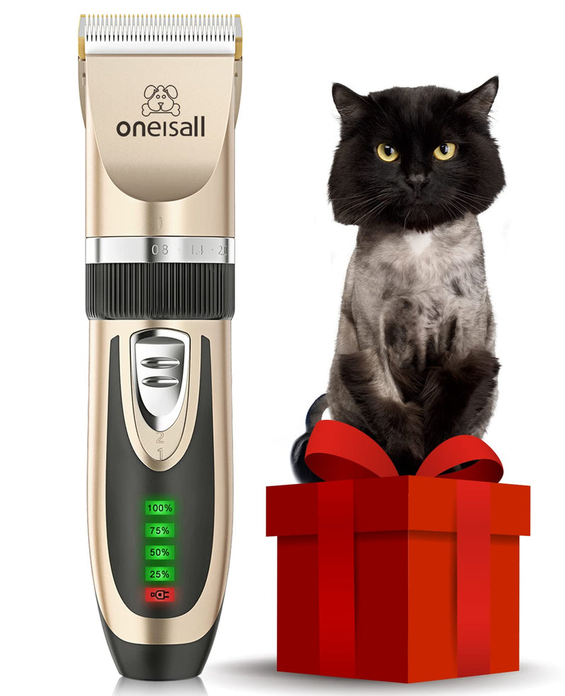 oneisall Cat Clipper Quiet Hair Clipper for Cats Long Hair Cat Razor for Long Hair Cats 2 Speed (Gold) Gold - PawsPlanet Australia