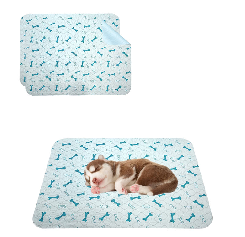 Geyecete Washable Puppy Pads (Pack of 2), Absorbent Puppy Pads Dog Pads, Hygiene Pads, Training Pads for Dogs, Reusable with Non-Slip Base Blue S (S-2 Pieces) 45 x 60 cm Blue - PawsPlanet Australia