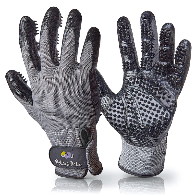 Bella & Balu Pet Grooming Glove | Pair of gloves for grooming for cats, dogs and horses | Cat glove for removing excess dog and cat fur - PawsPlanet Australia