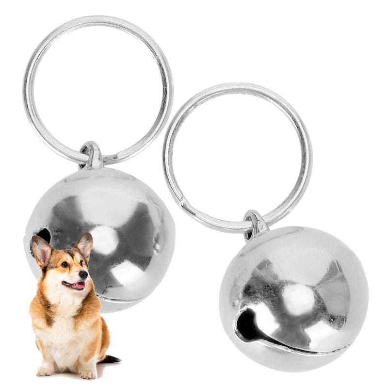 2 Pcs Rustproof Copper Bells Extra Loud Pair of Cat and Dog Wearable Bells Collar Charm Bells for Protecting Birds and Wildlife Silver - PawsPlanet Australia