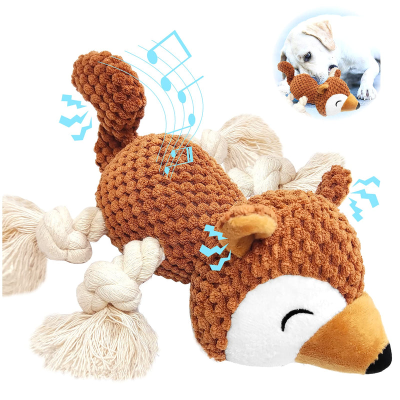 Sqinor Dog Toy Plush Squeaky Interactive Stable Toy for Large Small Dogs and Puppies - Cuddly Toy for Dogs (Squirrels) Squirrels - PawsPlanet Australia