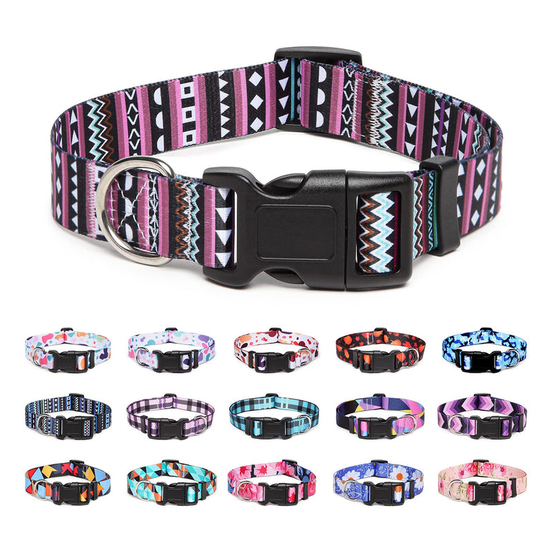 Suredoo Dog Collar Adjustable Soft & Comfortable Nylon Dog Collar for Small Medium Large Dogs Puppies Cats (M, Purple) M (Neck Circumference 33-55 cm, Width 2 cm) - PawsPlanet Australia