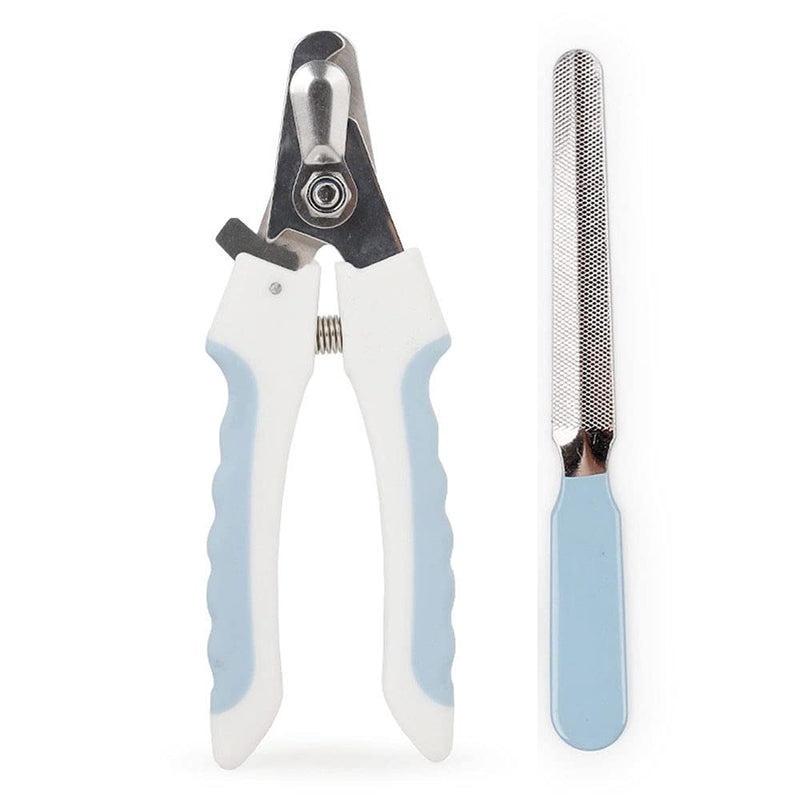 ANSIEDIO Claw Scissors for Dogs and Cats with Nail File - Stainless Steel Nail Scissors Claw Care Cutter for Medium & Small Pets Nail Clippers with Safety Protection (Blue) Blue - PawsPlanet Australia