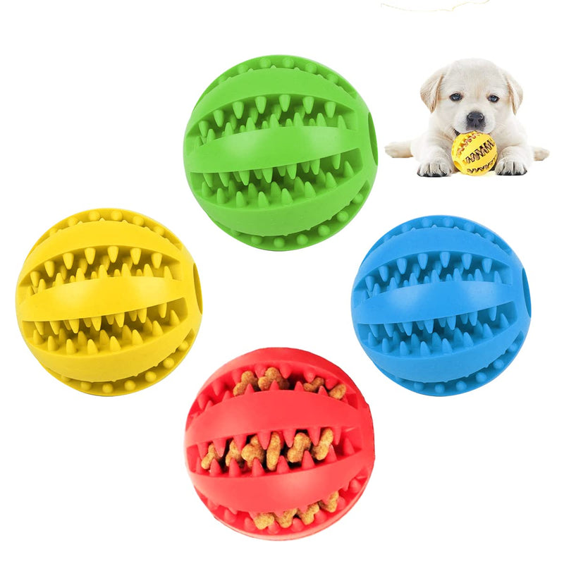 Forreen Dog Toy Ball, Pack of 4 Dog Ball, Robust Dog Ball, Natural Rubber, Puppy Toy, Puppy Intelligence Ball, Non-Toxic, Bite-Resistant for Teeth Cleaning - PawsPlanet Australia