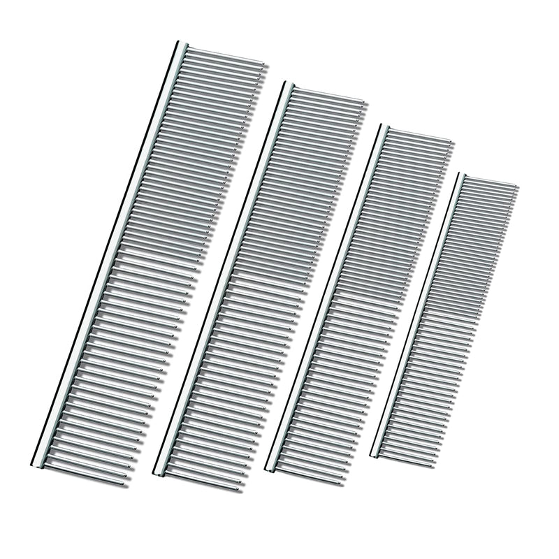 4 pieces pet comb, pet combs, dog comb, for pet hair, pet bathing, daily care of pet life (silver)... - PawsPlanet Australia