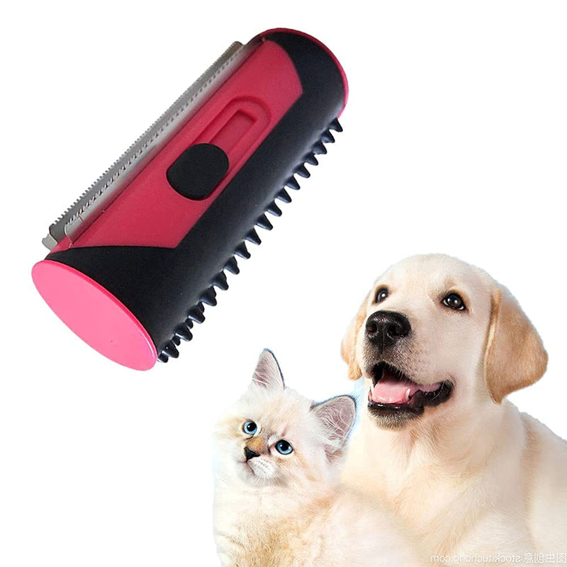 NETT 3-in-1 undercoat and hair removal brush, undercoat and hair removal brush, pet hair remover roller, suitable for all hairy pets pink - PawsPlanet Australia