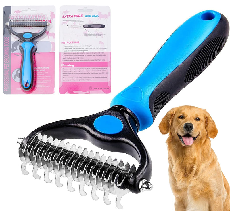JJW Undercoat Brush Premium Dog Brush & Cat Brush Undercoat Brush for Dogs & Cats, de-matting curry comb for dogs and cats with medium to long hair. (Pet Comb) Pet Comb - PawsPlanet Australia