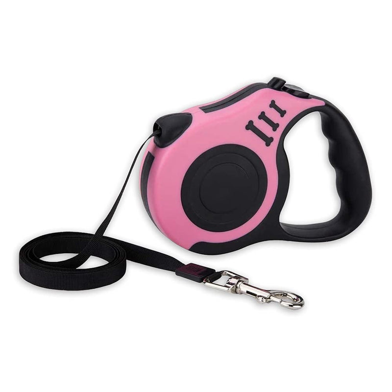 Dog leash, retractable dog leash for small, medium and large dogs, pink, 5 m 5 meters - PawsPlanet Australia