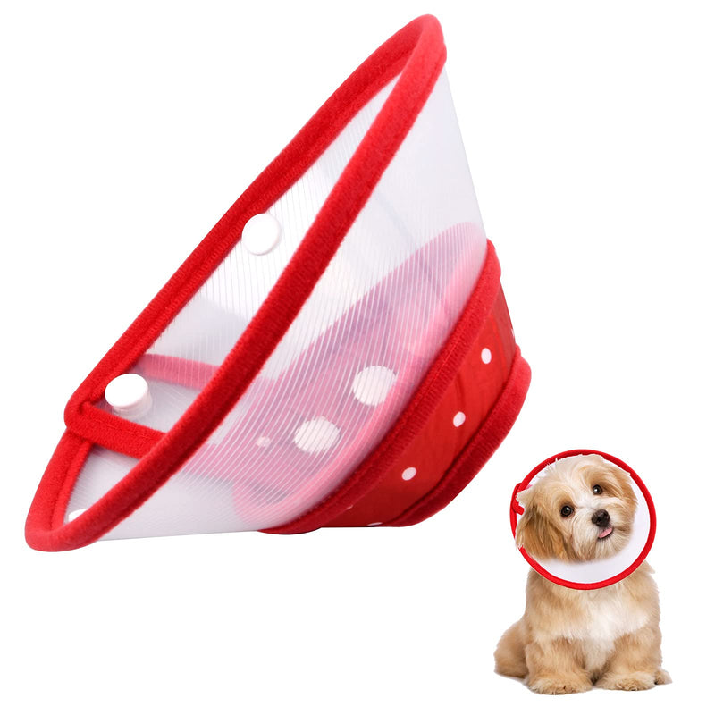 Neck Brace for Pets Protective Collar Cone Collars Soft Cat Protective Collar Neck Brace Anti Bite Cat Recovery Collar Adjustable Plastic for Puppies Small Dogs Kittens, 1-2kg Red - PawsPlanet Australia
