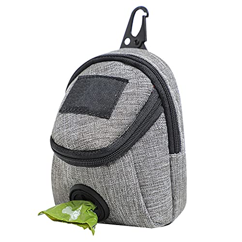 Dog Poop Bag Holder for Any Dog Leash and Poop Bags, Waste Bag Dispenser, Dog Poop Bag Dispenser with 1 Free Durable Wheels & Metal Hook Can Be Seen as a Dog Treat Bag (Gray) Gray - PawsPlanet Australia