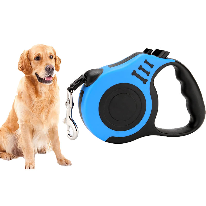 SHULLIN Classic Dog Leads 5 m Roll Leads for Dogs, Adjustable Dog Lead with Non-Slip Handle, Safe Braking System for Small, Medium, Large Dogs and Cats up to 50 kg (Blue) - PawsPlanet Australia