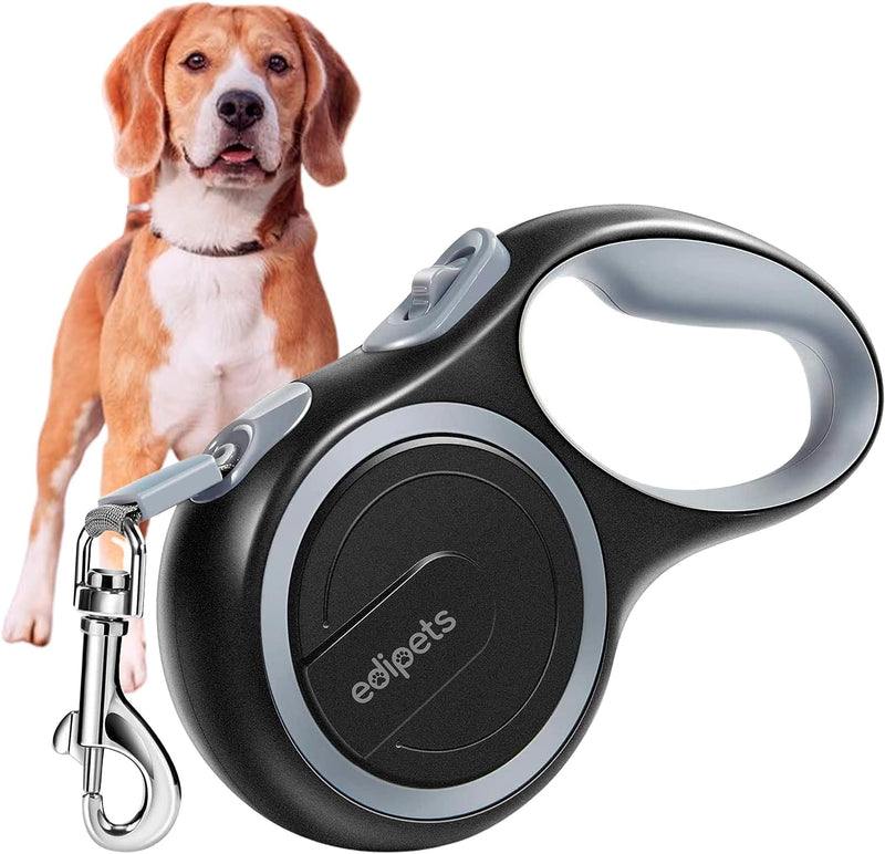 Edipets, dog leash, extendable, retractable, 3, 5 and 8 meters, flexible band for right and walks, dog leash, reel leash, flexi leash, retractable (gray, 8 meters) gray - PawsPlanet Australia