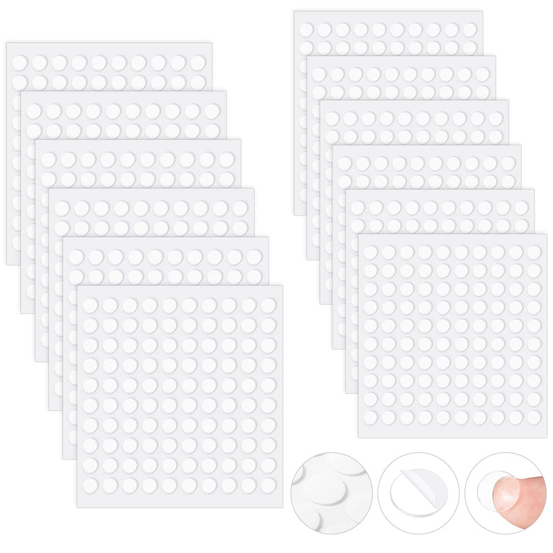 1200 Pieces Clear Sticky Stapling Double-Sided Glue Dots Removable Round Glue Dots No Trace Acrylic Sticky Stapling Transparent Putty for Posters, Pictures, DIY, 6mm and 10mm - PawsPlanet Australia