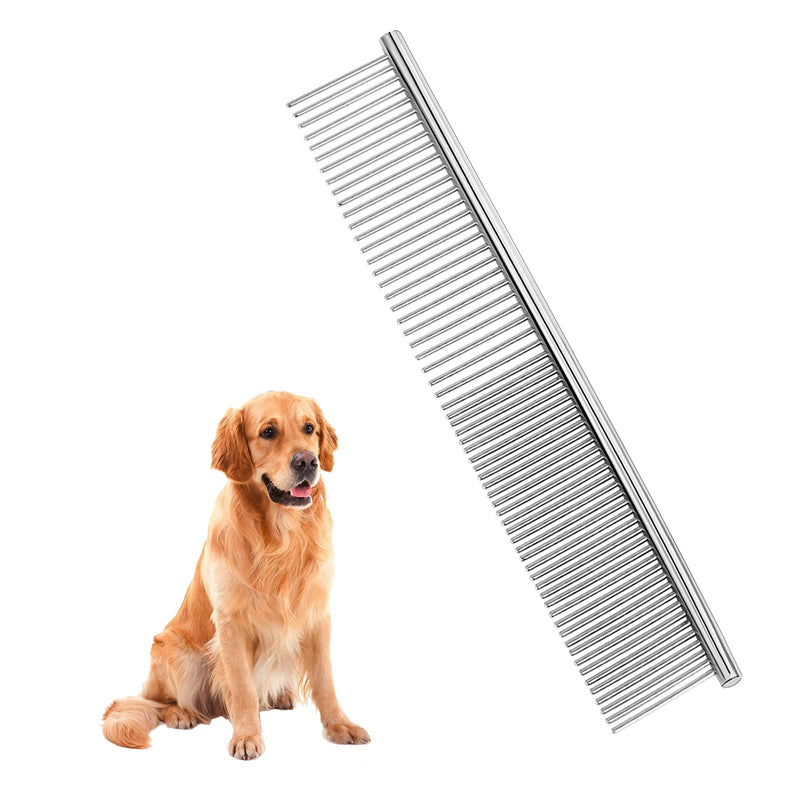 Pet comb, pet professional comb made of stainless steel, 2-in-1 stainless steel comb, dog cat comb for small, pet grooming combs medium and large pets with long hair, short hair - PawsPlanet Australia