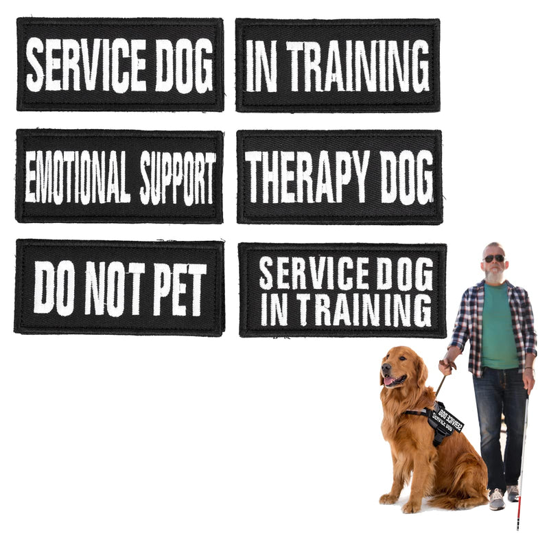 Cobee Dog Embroidered Tactical Patches for Dog Harness, 6pcs Dog Vest Removable Tactical Magic Sticker Patches for Service Dog Badges in Training - PawsPlanet Australia