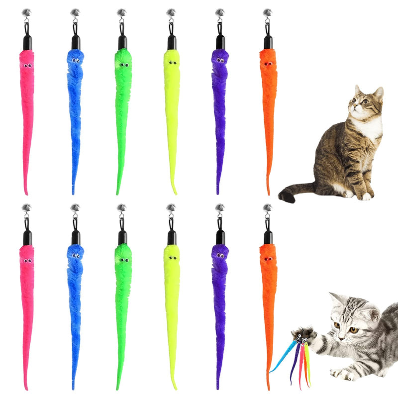 Cat Wall Toy Replacement Accessories 6 Colors Replacement Wall with Cat Toy Bell, Good for Playing Toys for Pets (Pack of 12) - PawsPlanet Australia