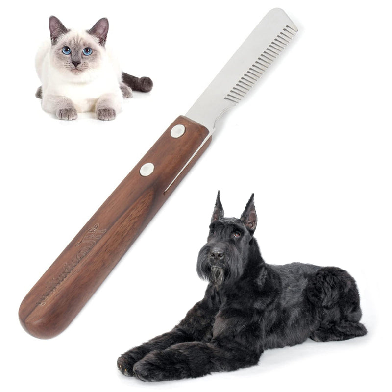 Trimming Dog Terrier Dog Trimming Knife Grooming Remover for the Right Hand Right Pet Combing Tool Wooden Handle Dog Plucking Knife Professional Trimming Knife Schnauzer Racing Dog Grooming Tool - PawsPlanet Australia