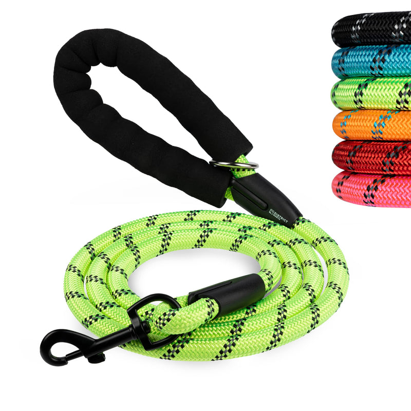 District North Reflective Dog Lead - 150cm Long Training Lead for Dogs - Comfortable Padded Lead Dog Leash - Class Dog Leads for Large Dogs (150cm, Green) 150cm - PawsPlanet Australia