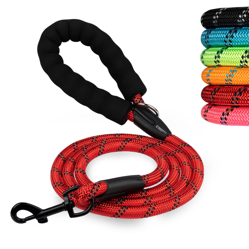 District North Reflective Dog Lead - 150cm Long Training Lead for Dogs - Comfortable Padded Lead Dog Leash - Class Dog Leads for Large Dogs (150cm, Red) 150cm - PawsPlanet Australia