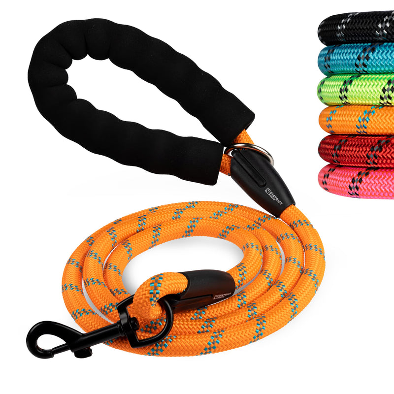 District North Reflective Dog Lead - 150cm Long Training Lead for Dogs - Comfortable Padded Lead Dog Leash - Class Dog Lead for Large Dogs (150cm, Orange) 150cm - PawsPlanet Australia