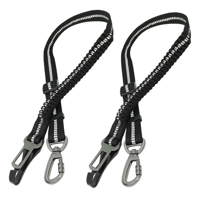 Newaner Pack of 2 dog car seat belts, 3-in-1 dog belt for the car, dog seat belt with elastic shock absorption, thick zinc alloy, double secure bolt hook and double buckle. - PawsPlanet Australia