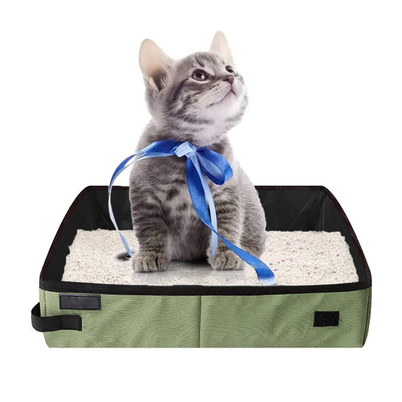 Lettiera Pieghevole, Grandi Lettiere per Gatti, Lettiere per Gatti Pieghevole, Cat Litter Box, Toilet Portatile per Gatti, per Viaggi All'aperto Con Animali Domestici (M) M Green - PawsPlanet Australia