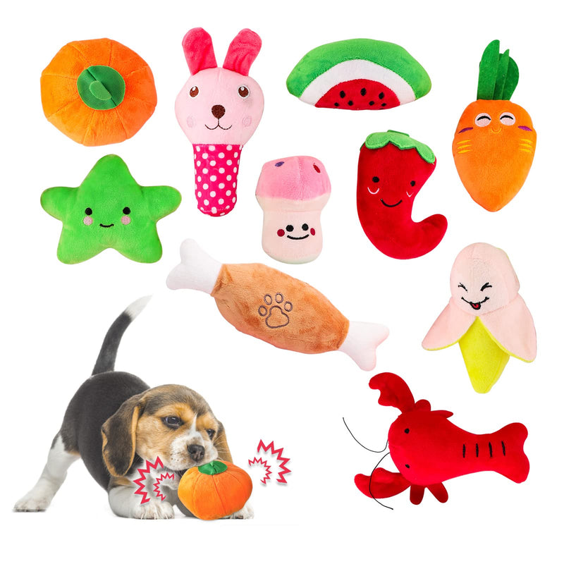 Glaublieb Pack of 10 Dog Toys Squeaky Cute Soft Plush Toys Interactive Toys for Small and Medium Dogs to Relieve Boredom, up to 12 kg - PawsPlanet Australia