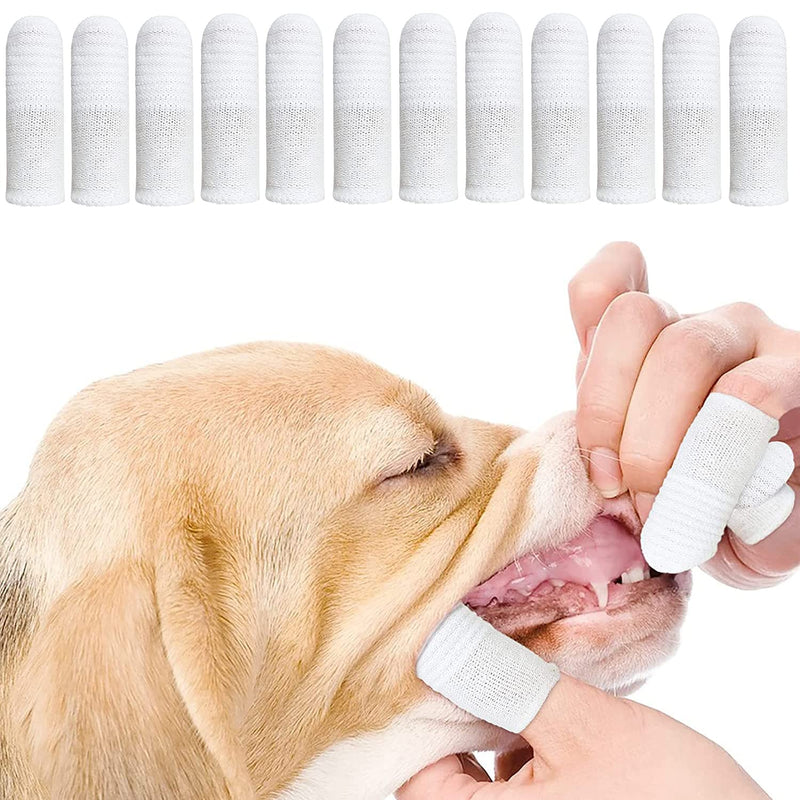 Dog toothbrush finger cot reusable, pet finger toothbrush, finger cots dog dental care, anti-plaque finger dog, efficient and clean pet toothbrush made of knitted fabric (12 pieces) 12 pieces - PawsPlanet Australia