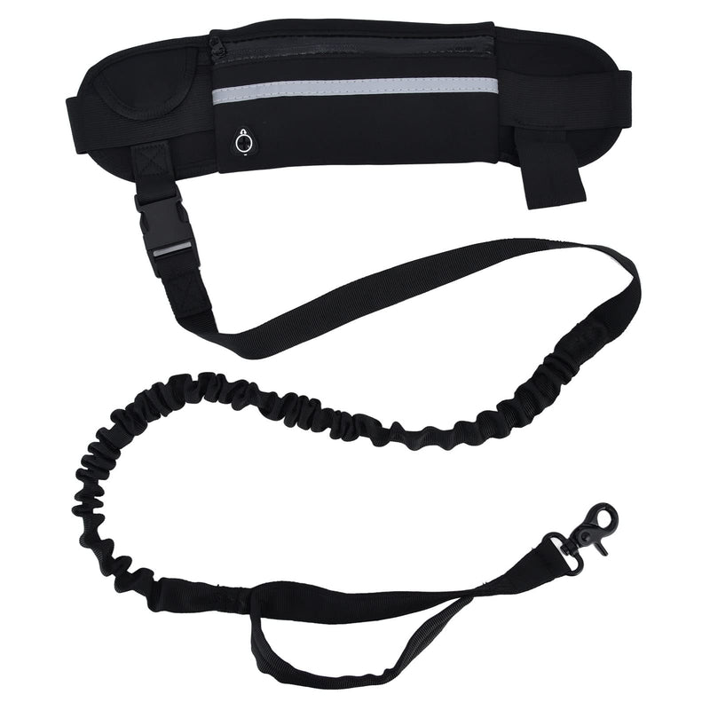 Jogging Leash for Dogs for Running Hands-Free Dog Leash with Zipper Pocket Durable Bungee with Reflective Strips Adjustable Waist Belt for Walking(Black) Black - PawsPlanet Australia
