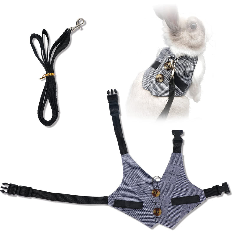 Rabbit leash and harness, adjustable rabbit leash, soft harness, training leash, small animal harness accessories for rabbits (M) - PawsPlanet Australia
