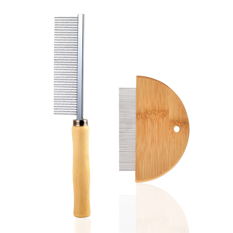 2 pieces flea comb wooden lice comb for dogs and cats nit comb for against fleas, lice on dogs and cats - PawsPlanet Australia