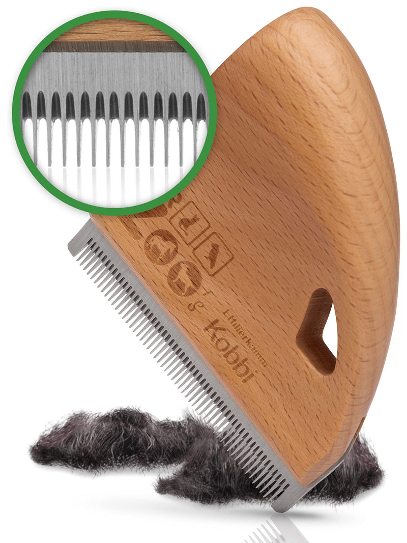 DR Zoo thinning comb Kobbi - the ideal cat brush for changing fur on long hair and undercoat - grooming for every short hair and long hair cat - PawsPlanet Australia