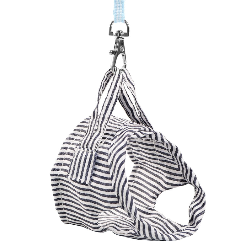 Outdoor harness with leash for small pets, adjustable striped vest, chest strap, safety harness, lead rope for guinea pigs, ferrets, Dutch pig etc. Blue size L - PawsPlanet Australia