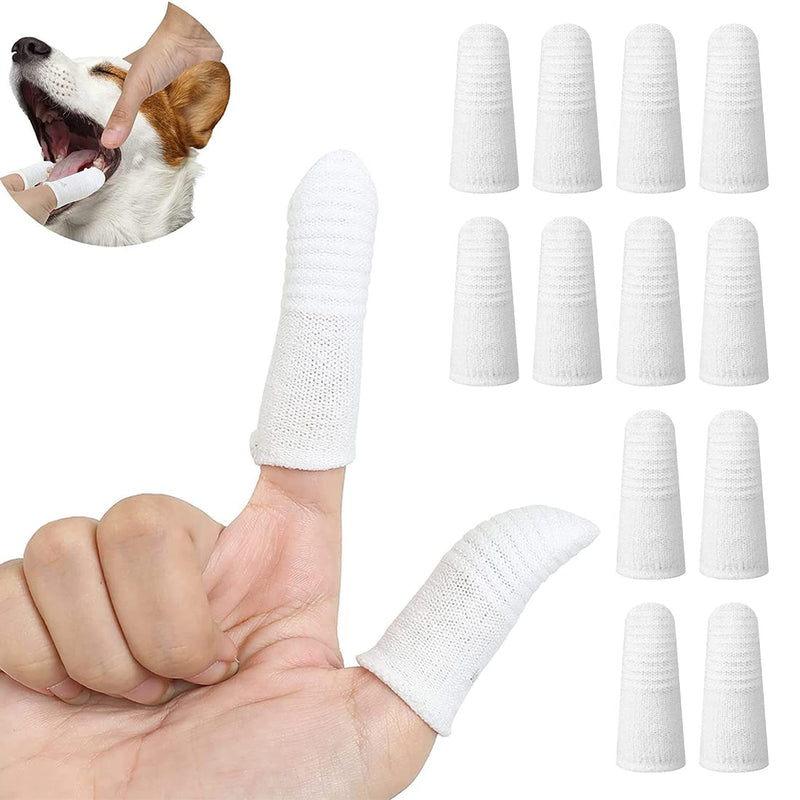 SIOPPKIK Dog Toothbrush Fingerling Reusable, Pet Finger Toothbrush, Fingerlings Dog Dental Care, Anti-Plaque Finger Dog, Efficient and Clean Pet Toothbrush Made of Knitted Fabric Pack of 14 - PawsPlanet Australia