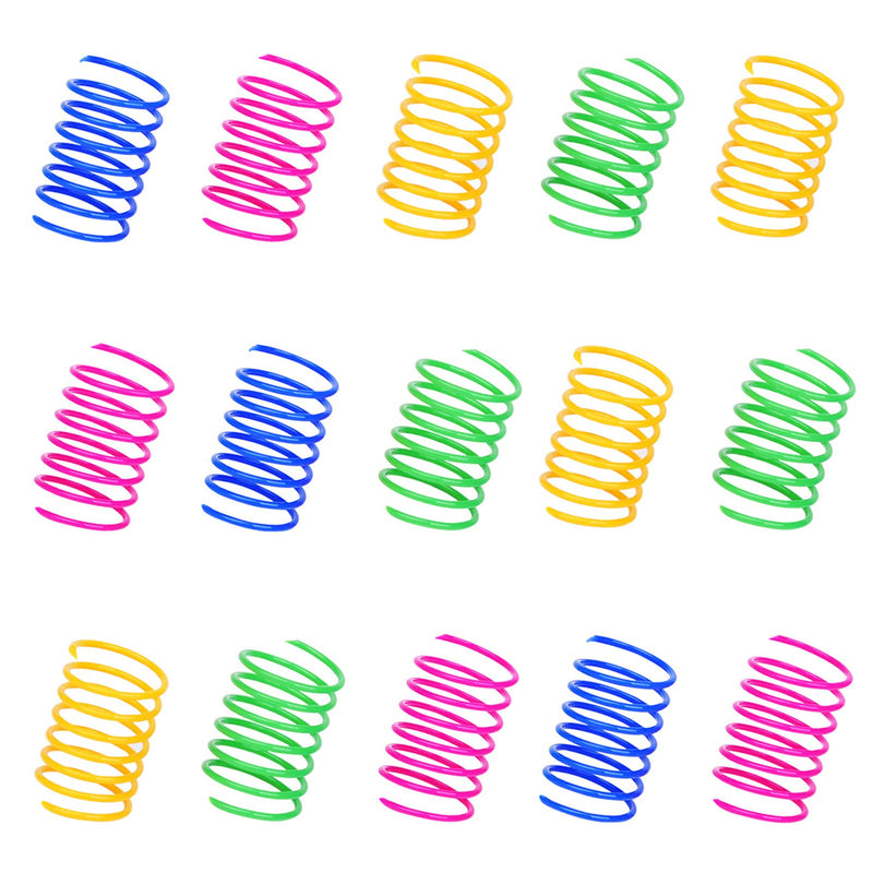 Pack of 100 Cat Spring Toys for Cats, Wide Colorful Coil Springs Cat Toy Plastic Coil Springs for Cats, Kittens, Pets (Random Color) - PawsPlanet Australia