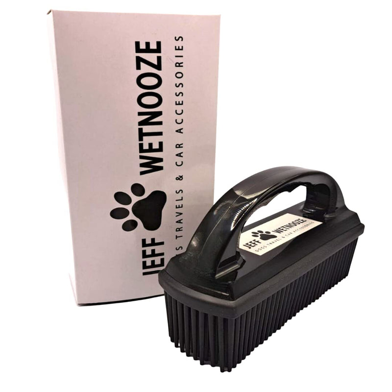 Jeff Wetnooze Silicone Brush Black, Lint Brush and Pet Hair Remover for Upholstery, Car Seats, Carpets and Clothing Plus Grooming (Black) - PawsPlanet Australia