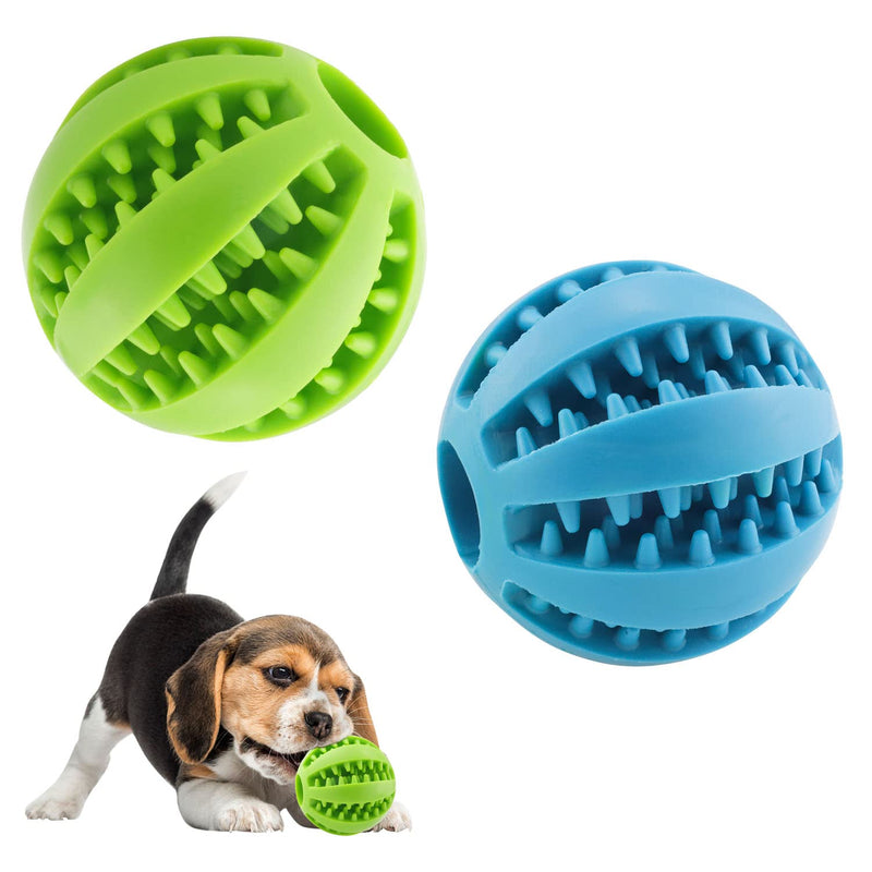 ZDNT 2 pieces dog toy ball, dog ball with dental care, natural rubber dental care ball, puppy intelligence ball, small dog ball, chew toy dog ball for small dogs for teeth cleaning, chewing, training - PawsPlanet Australia