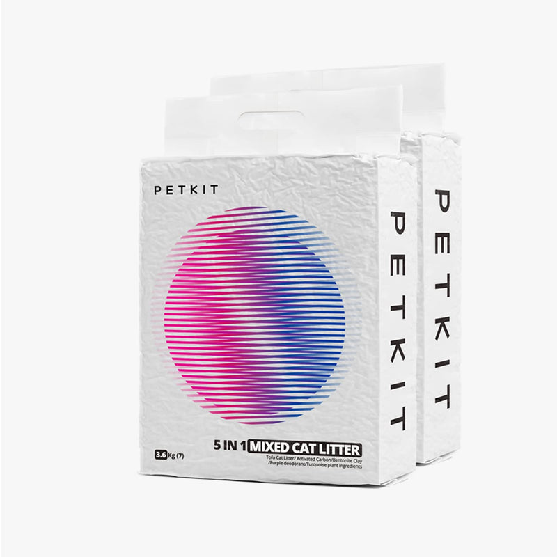 PETKIT 5 in 1 mixed cat litter, flushable, odor-free, activated carbon, extremely absorbent and quick-drying tofu cat litter (two bags) 2 bags - PawsPlanet Australia