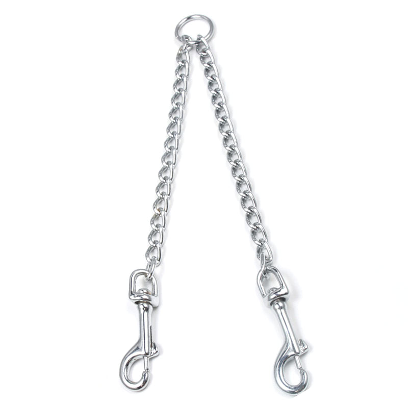 LERTREEUK Double Dog Lead Stainless Steel 2 Way Chain Double Dog Clutch Double Lead (70cm) 70cm - PawsPlanet Australia
