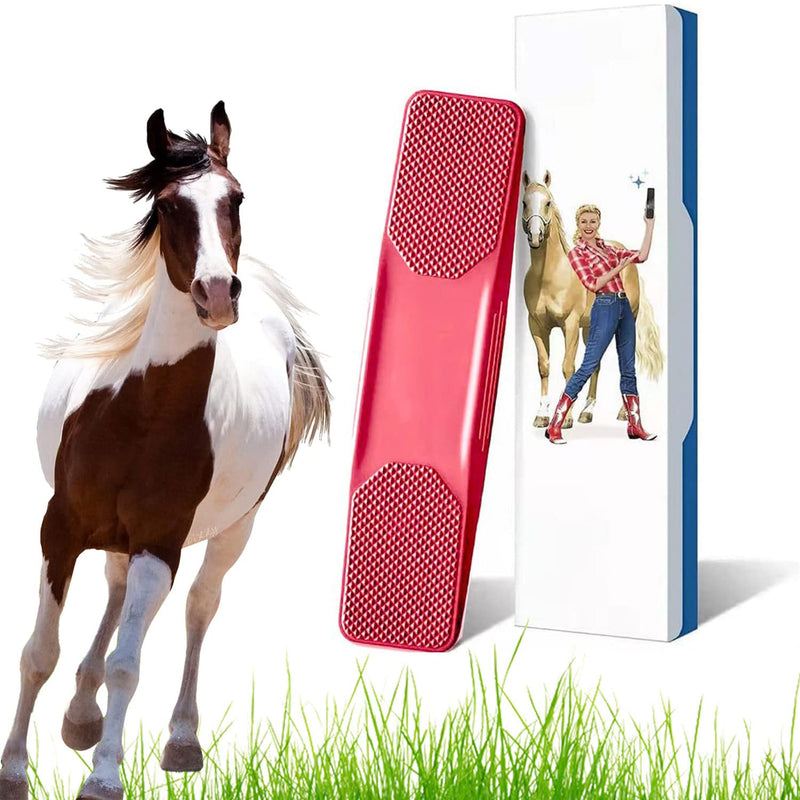 6 in 1 massage comb for horses, horse root brush 6 in 1, horse care brush, horse brushes for cleaning and massage, massage comb for horses pets, dog massage comb fur care red - PawsPlanet Australia